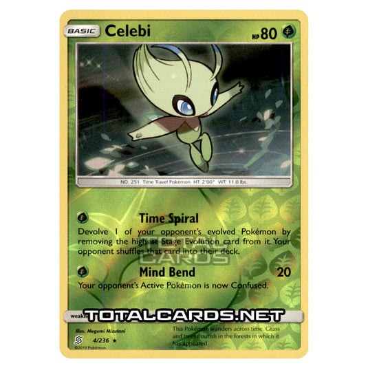 Pokemon - Sun & Moon - Unified Minds - Celebi - 4/236 - (Reverse Holo)