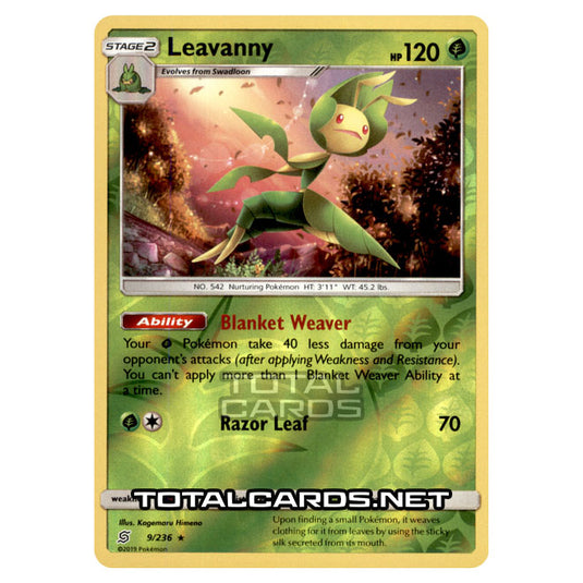 Pokemon - Sun & Moon - Unified Minds - Leavanny - 9/236 - (Reverse Holo)