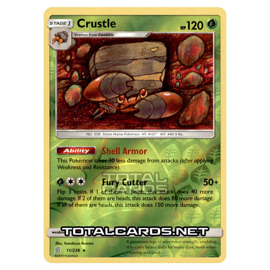 Pokemon - Sun & Moon - Unified Minds - Crustle - 11/236 - (Reverse Holo)