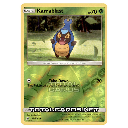 Pokemon - Sun & Moon - Unified Minds - Karrablast - 12/236 - (Reverse Holo)