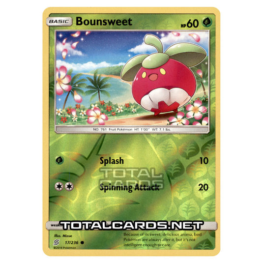 Pokemon - Sun & Moon - Unified Minds - Bounsweet - 17/236 - (Reverse Holo)