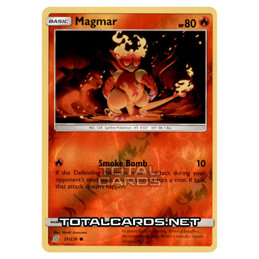 Pokemon - Sun & Moon - Unified Minds - Magmar - 21/236 - (Reverse Holo)