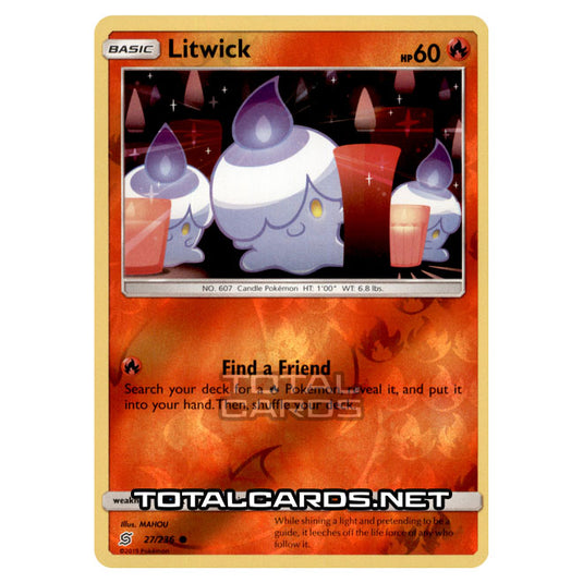 Pokemon - Sun & Moon - Unified Minds - Litwick - 27/236 - (Reverse Holo)