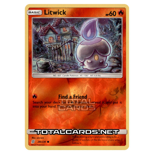 Pokemon - Sun & Moon - Unified Minds - Litwick - 28/236 - (Reverse Holo)