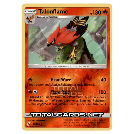 Pokemon - Sun & Moon - Unified Minds - Talonflame - 32/236 - (Reverse Holo)