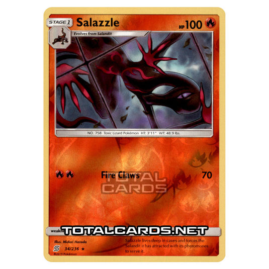 Pokemon - Sun & Moon - Unified Minds - Salazzle - 34/236 - (Reverse Holo)