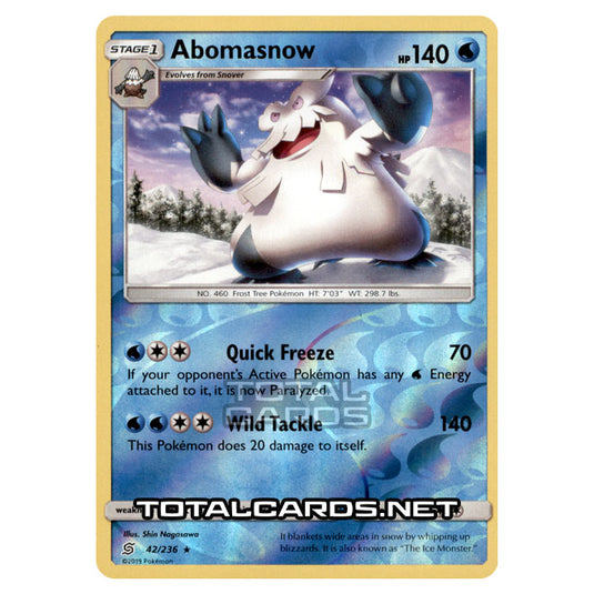 Pokemon - Sun & Moon - Unified Minds - Abomasnow - 42/236 - (Reverse Holo)