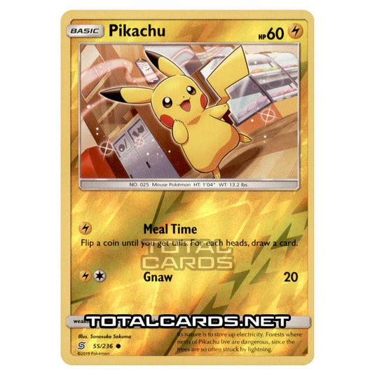 Pokemon - Sun & Moon - Unified Minds - Pikachu - 55/236 - (Reverse Holo)