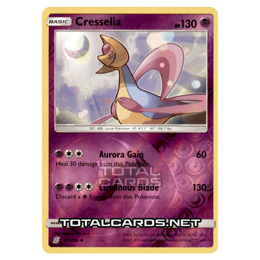shiny cresselia pokemon card Pokemon - Sun & Moon - Unified Minds - Cresselia - 87/236