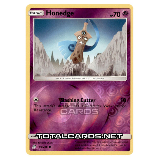 Pokemon - Sun & Moon - Unified Minds - Honedge - 93/236 - (Reverse Holo)