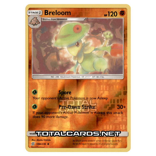 Pokemon - Sun & Moon - Unified Minds - Breloom - 108/236 - (Reverse Holo)