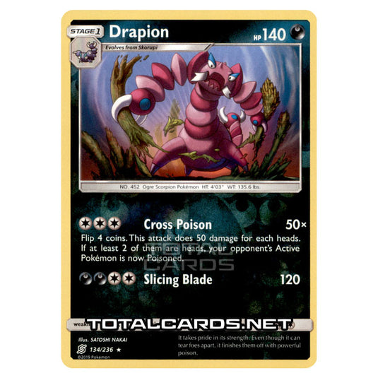 Pokemon - Sun & Moon - Unified Minds - Drapion - 134/236 - (Reverse Holo)