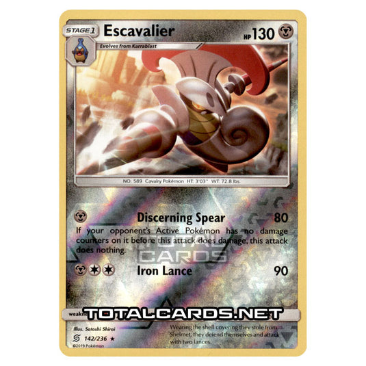 Pokemon - Sun & Moon - Unified Minds - Escavalier - 142/236 - (Reverse Holo)