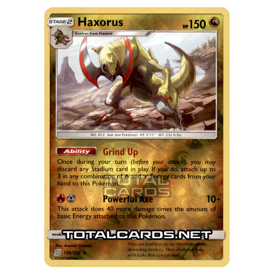 Pokemon - Sun & Moon - Unified Minds - Haxorus - 156/236 - (Reverse Holo)
