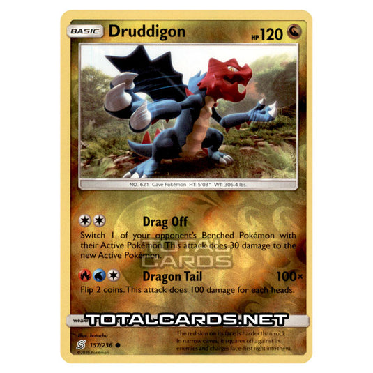 Pokemon - Sun & Moon - Unified Minds - Druddigon - 157/236 - (Reverse Holo)