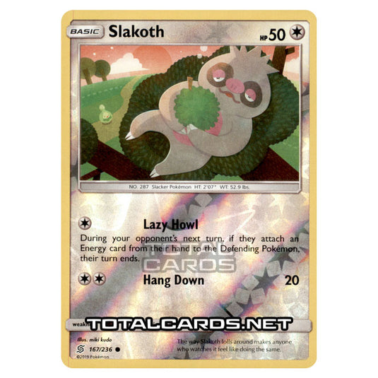 Pokemon - Sun & Moon - Unified Minds - Slakoth - 167/236 - (Reverse Holo)