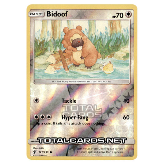 Pokemon - Sun & Moon - Unified Minds - Bidoof - 171/236 - (Reverse Holo)