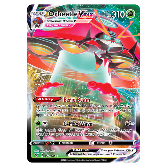 Pokemon - Sword & Shield - Vivid Voltage - Orbeetle VMAX - 021/185