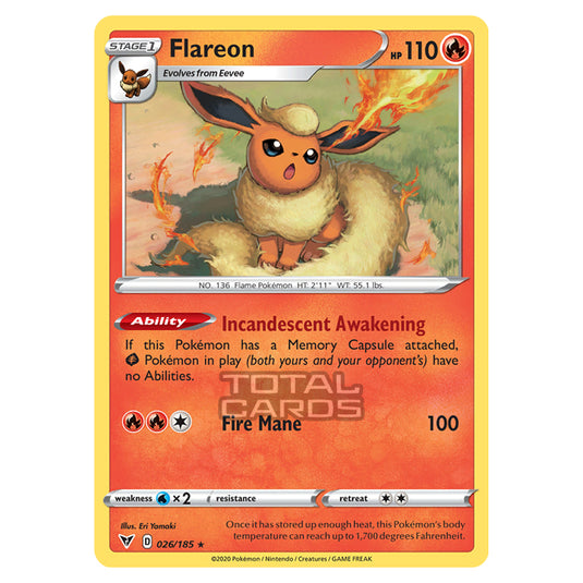 Pokemon - Sword & Shield - Vivid Voltage - Flareon - 026/185