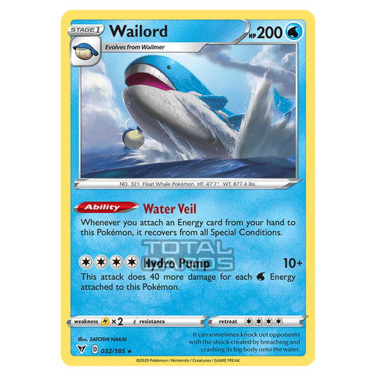 Pokemon - Sword & Shield - Vivid Voltage - Wailord - 032/185