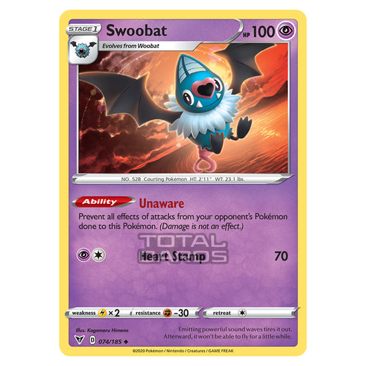 Pokemon - Sword & Shield - Vivid Voltage - Swoobat - 074/185