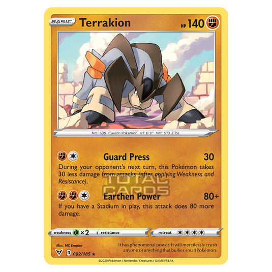 Pokemon - Sword & Shield - Vivid Voltage - Terrakion - 092/185