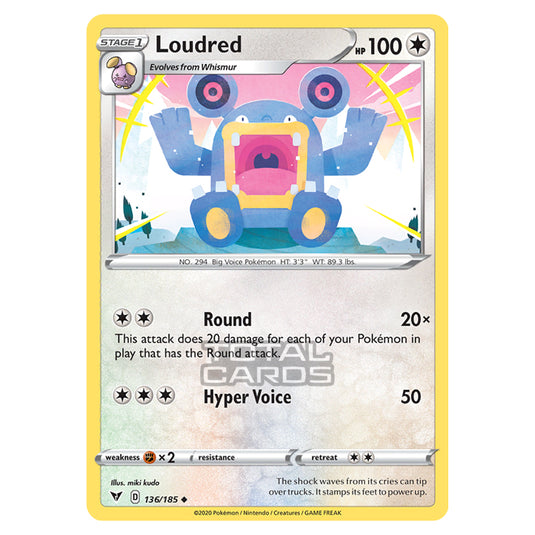 Pokemon - Sword & Shield - Vivid Voltage - Loudred - 136/185