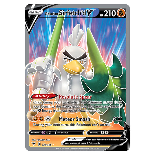 Pokemon - Sword & Shield - Vivid Voltage - Galarian Sirfetch'd V - 174/185