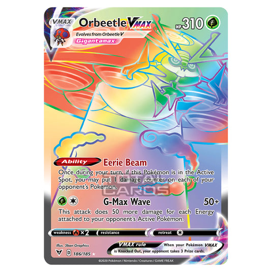 Pokemon - Sword & Shield - Vivid Voltage - OrbeetleVMAX - 186/185