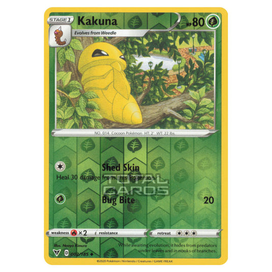 Pokemon - Sword & Shield - Vivid Voltage - Kakuna - 002/185 - (Reverse Pokemon - Sword & Shield - Vivid Voltage - Kakuna - 002/185 - (Reverse