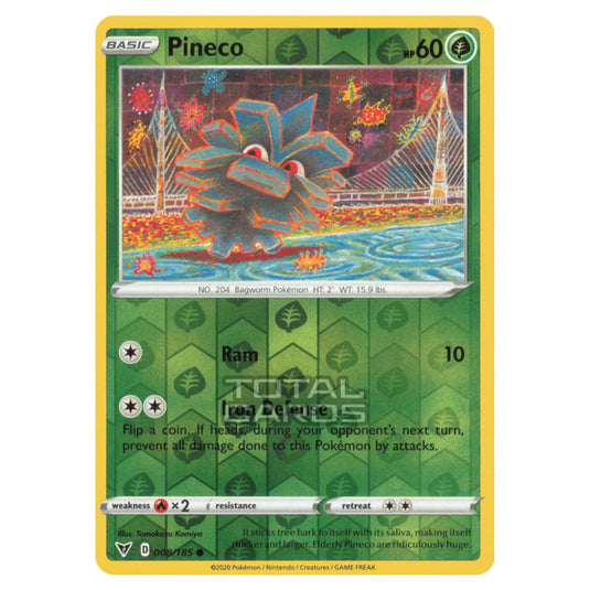 Pokemon - Sword & Shield - Vivid Voltage - Pineco - 008/185 - (Reverse Holo)