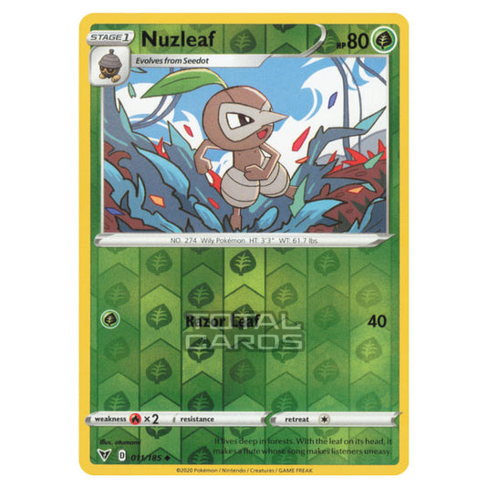 Pokemon - Sword & Shield - Vivid Voltage - Nuzleaf - 011/185 - (Reverse Holo)