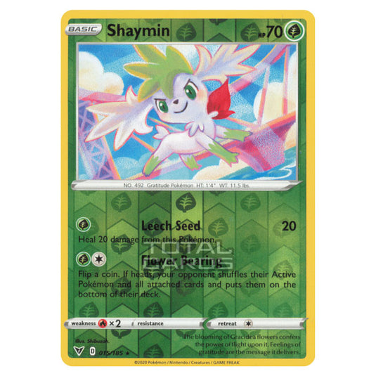 Pokemon - Sword & Shield - Vivid Voltage - Shaymin - 015/185 - (Reverse Holo)