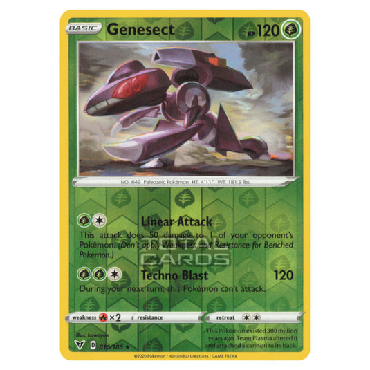 Pokemon - Sword & Shield - Vivid Voltage - Genesect - 016/185 - (Reverse Holo)