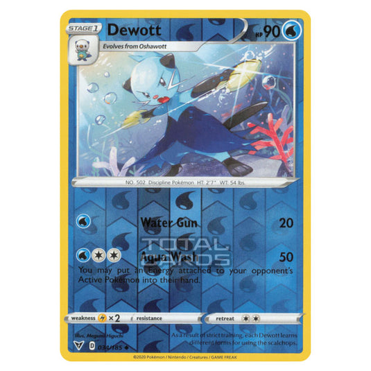 Pokemon - Sword & Shield - Vivid Voltage - Dewott - 034/185 - (Reverse Holo)