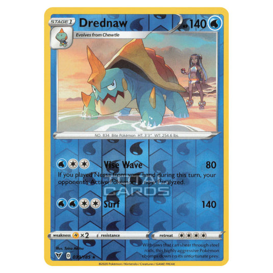 Pokemon - Sword & Shield - Vivid Voltage - Drednaw - 039/185 - (Reverse Holo)