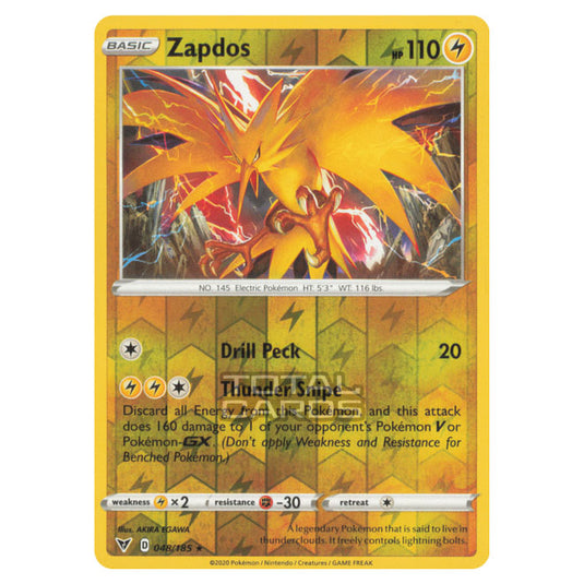 Pokemon - Sword & Shield - Vivid Voltage - Zapdos - 048/185 - (Reverse Holo)