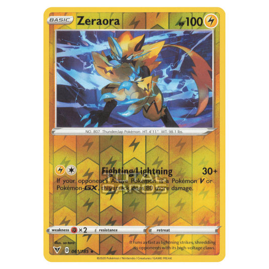 Pokemon - Sword & Shield - Vivid Voltage - Zeraora - 061/185 - (Reverse Holo) Pokemon - Sword & Shield - Vivid Voltage - Zeraora - 061/185 - (Reverse Holo)
