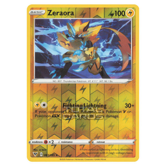 Pokemon - Sword & Shield - Vivid Voltage - Zeraora - 061/185 - (Reverse Holo)