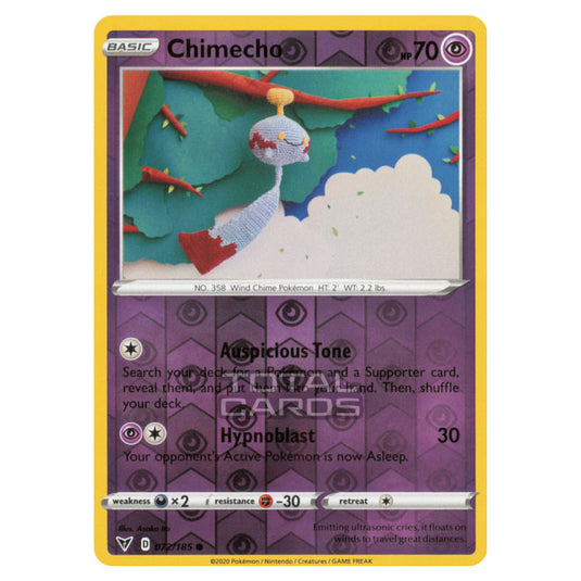 Pokemon - Sword & Shield - Vivid Voltage - Chimecho - 072/185 - (Reverse Holo)