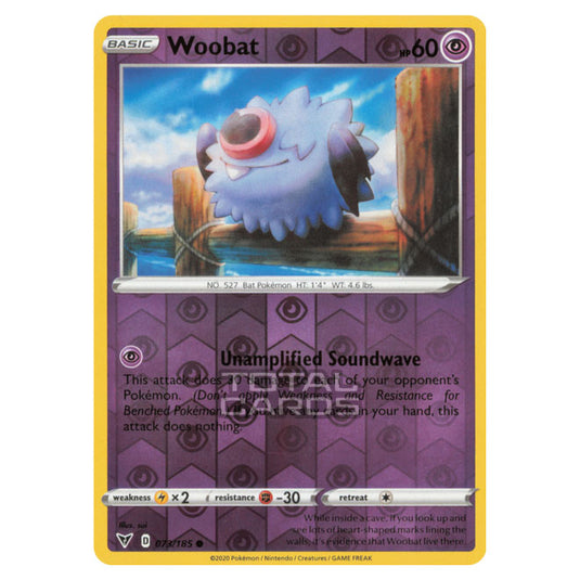 Pokemon - Sword & Shield - Vivid Voltage - Woobat - 073/185 - (Reverse Holo)