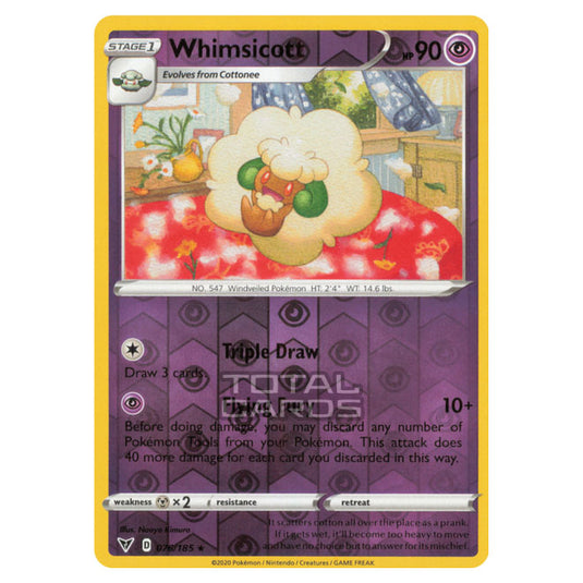 Pokemon - Sword & Shield - Vivid Voltage - Whimsicott - 076/185 - (Reverse Holo)