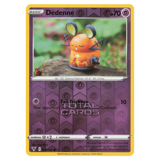 Pokemon - Sword & Shield - Vivid Voltage - Dedenne - 077/185 - (Reverse Holo)