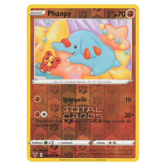 Pokemon - Sword & Shield - Vivid Voltage - Phanpy - 086/185 - (Reverse Holo)