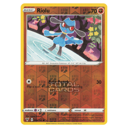 Pokemon - Sword & Shield - Vivid Voltage - Riolu - 090/185 - (Reverse Holo)