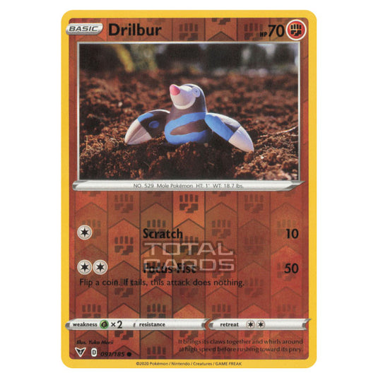 Pokemon - Sword & Shield - Vivid Voltage - Drilbur - 091/185 - (Reverse Holo)