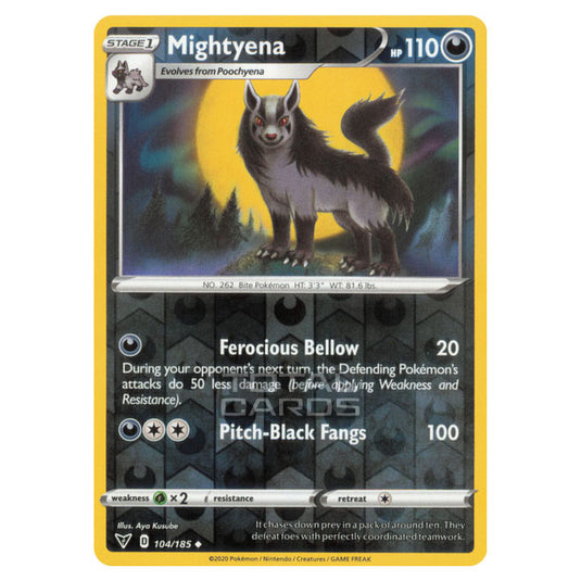 Pokemon - Sword & Shield - Vivid Voltage - Mightyena - 104/185 - (Reverse Holo)