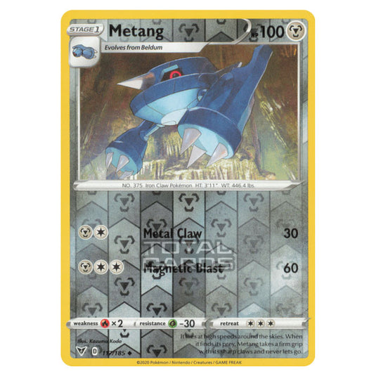 Pokemon - Sword & Shield - Vivid Voltage - Metang - 117/185 - (Reverse Holo)