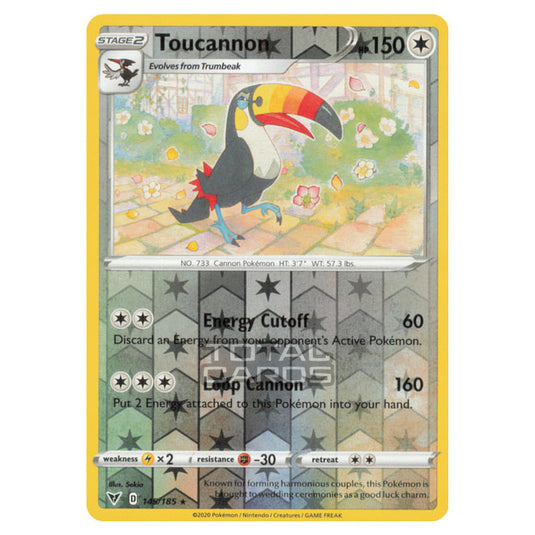 Pokemon - Sword & Shield - Vivid Voltage - Toucannon - 145/185 - (Reverse Holo) Pokemon - Sword & Shield - Vivid Voltage - Toucannon - 145/185 - (Reverse Holo)