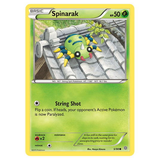 Spinarak 5 card from the Pokemon set Ancient Origins